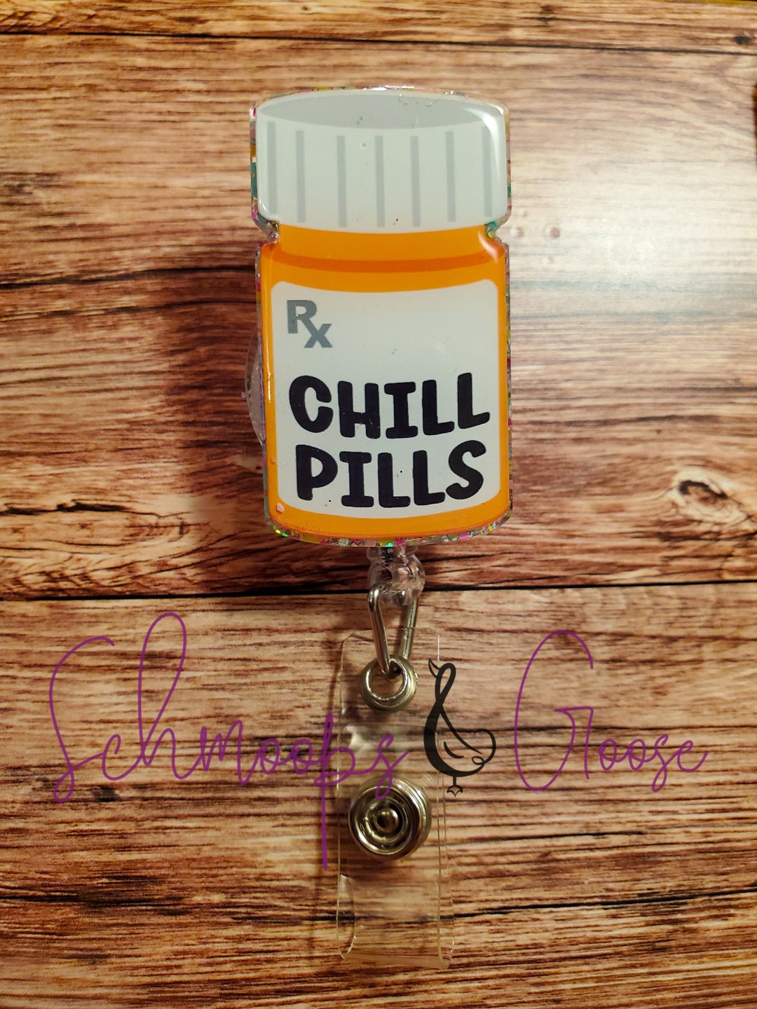 Chill Pill RX Bottle Badge Reel Pharmacist Badge Reel Funny Etsy