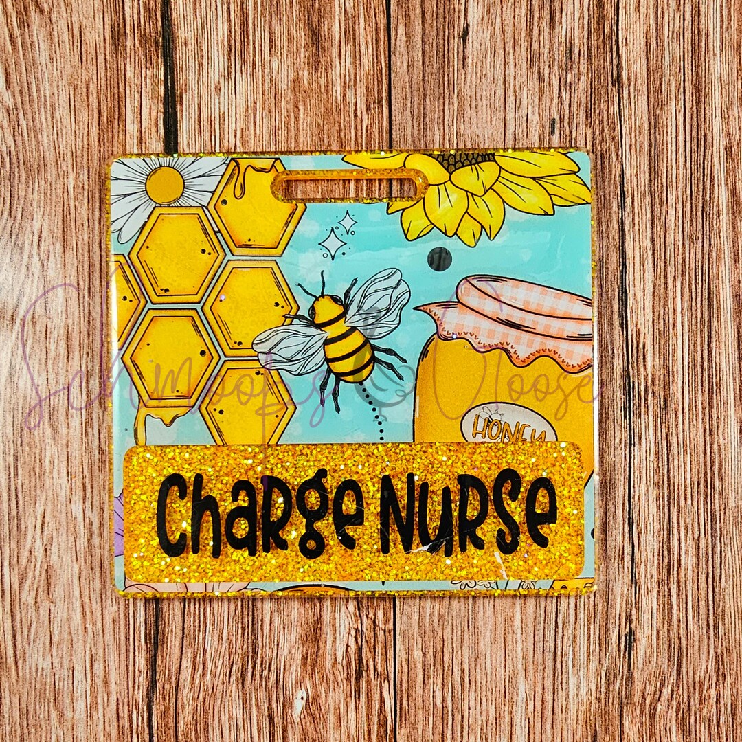 Charge Nurse Badge Buddy, Honeybee Badge Buddy, Floral Badge Buddy ...
