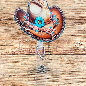 Cowboy Hat Badge Reel, Western Badge Reel, Nurse Badge Reel, Teacher Badge Reel, Office Badge Reel