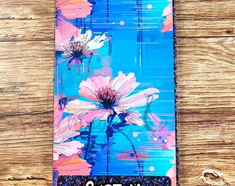 Insignia floreada, insignia con título personalizado, insignia vertical extendida