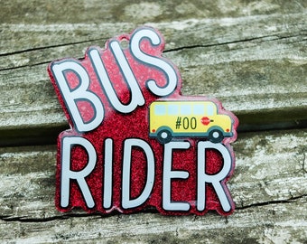 Bus Rider Backpack Tag - Etsy