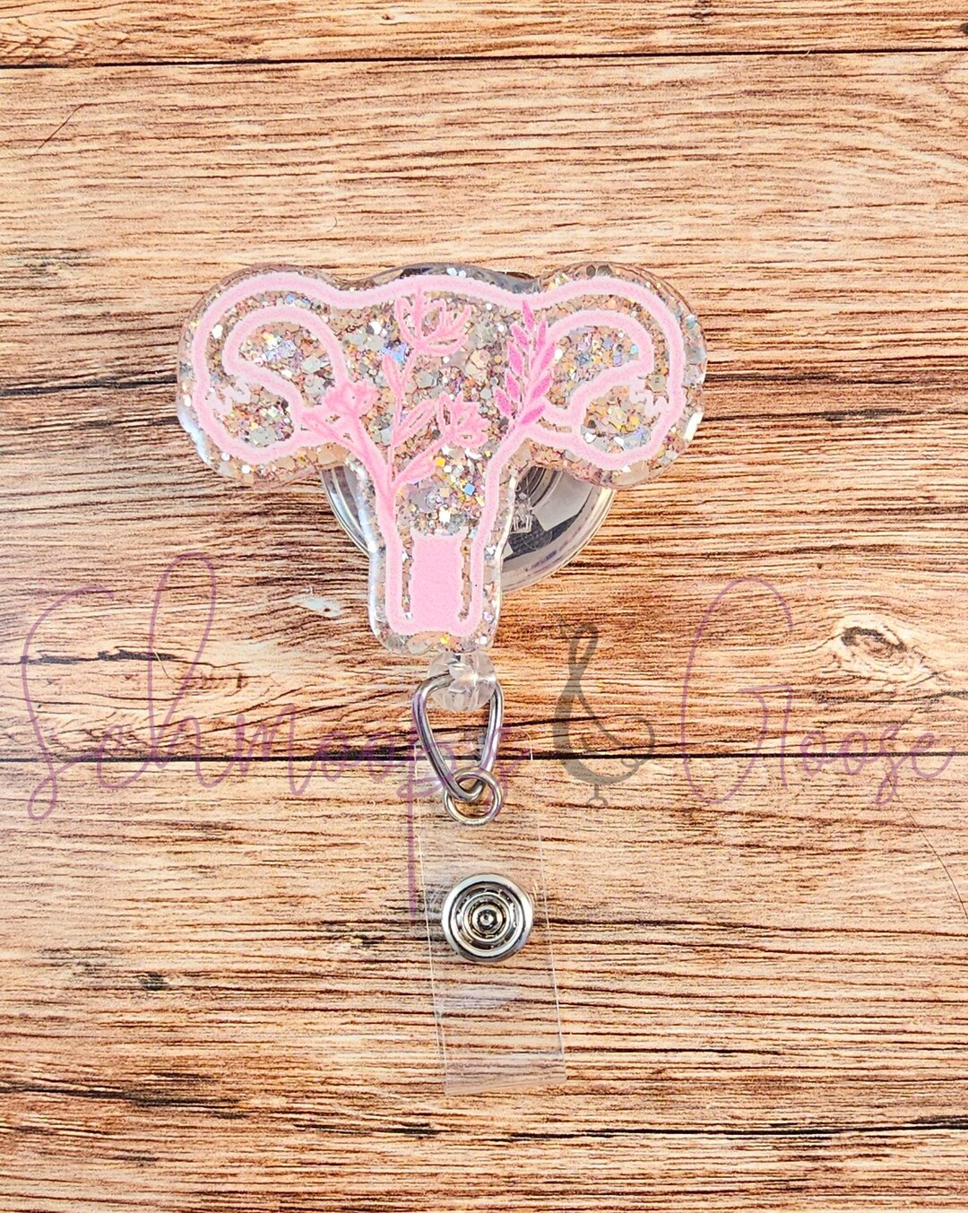 Floral Uterus Badge Reel, Uterus Badge Reel, OBGYN Badge Reel, Labor ...