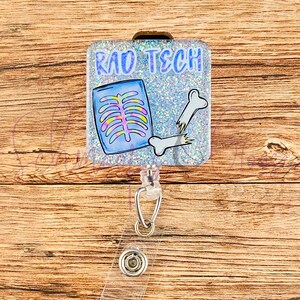 Rad Tech Badge Reel, Xray Tech Badge Reel, Nurse Badge Reel, Funny Nurse Badge Reel, Gift for Nurses, Interchangeable Badge Reel