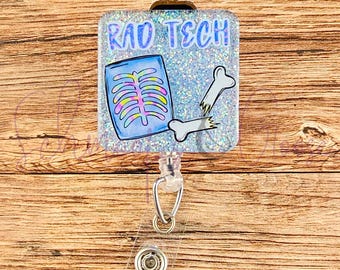 Rad Tech Badge Reel, Xray Tech Badge Reel, Nurse Badge Reel, Funny Nurse Badge Reel, Gift for Nurses, Interchangeable Badge Reel