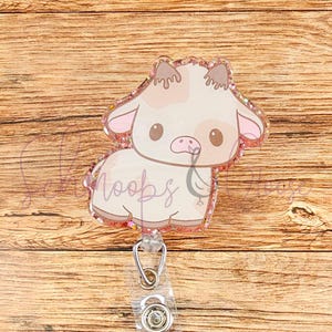 Cow Badge Reel, Chocolate Milk Cow, Cow Lover Gift, Animal Badge Reel, Teacher Badge, Nurse Badge, Office Badge, Interchangeable Badge Reel