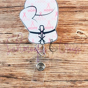 Fight Breast Cancer Reel, Breast Cancer Awareness Badge Reel, Nurse Badge Reel, Interchangeable Topper