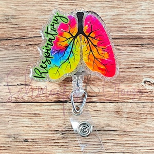Respiratory Lungs Badge Reel, Respiratory Therapist Badge Reel, Tie Dye Lungs, Respiratory badge Reel, medical badge reel, ID badge reel