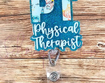 Physical Therapist Badge Reel, PT Badge Reel, Gift for PT, Physical Therapy Badge Reel, Interchangeable Badge Reels
