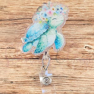 Sea Turtle Badge Reel, Cute Turtle Badge Reel, Animal Badge Reel, Nurse Badge Reel, Office Badge Reel, Gift for Turtle Lovers