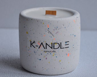 Grand Bazaar Scented Wooden Wick Terrazzo Soy Candle