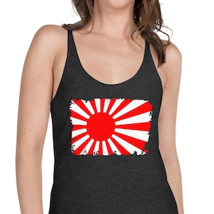 The National Flag of Japan Land of the Rising Sun Women&#39;s Racerback Tank Top Shirt