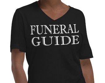 Funeral Guide Gothic Mortician Style Women’s Short Sleeve V-Neck T-Shirt