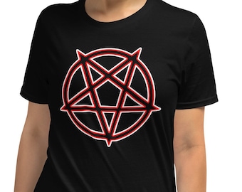 Satanic Occult Symbol The Inverted Pentagram Men's Short-Sleeve T-Shirt
