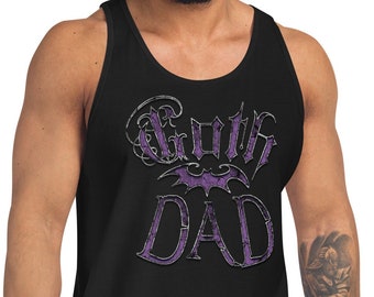 Purple Goth Dad with Bat Father's Day Gift Men's Tank Top Shirt
