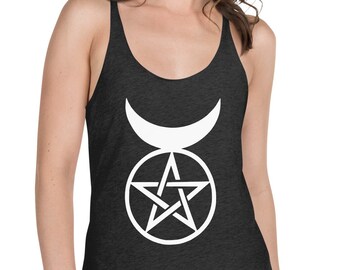 The Horned God Wicca Neopaganism Symbol Women's Racerback Tank Top Shirt