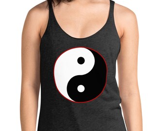 Yin and Yang Ancient Chinese Symbol Women's Racerback Tank Top Shirt