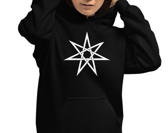 White Woven Elven Star Pagan Witchcraft Symbol Hoodie Sweatshirt