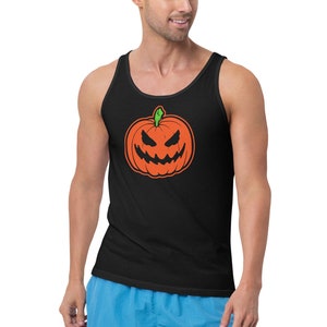 Jack O Lantern Scary Halloween Kürbis Herren Tank Top Shirt