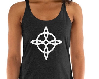 The Witches Knot Witchcraft Protection Symbol Women's Racerback Tank Top Shirt