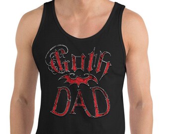Red Goth Dad with Bat Father's Day Gift Canotta da uomo