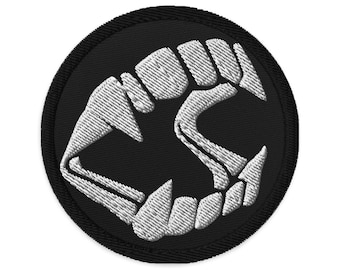 Vampire Fangs Novelty Halloween Toy Trick or Treat Embroidered Patch