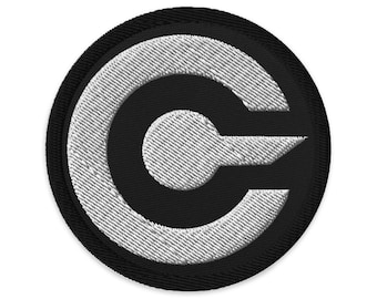 Parche bordado con símbolo de criptomoneda y dinero digital: Bitcoin, Ethereum