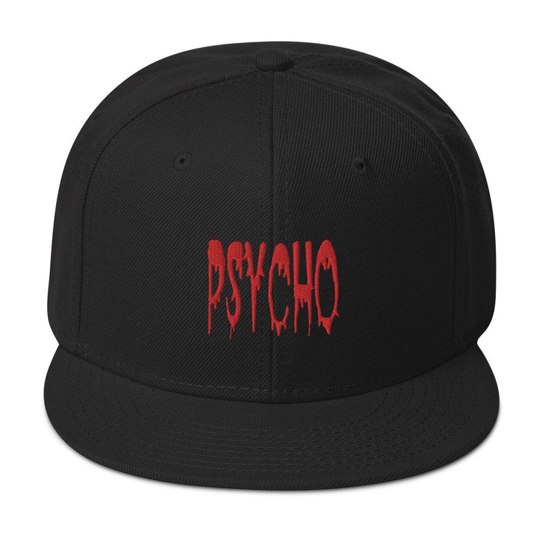 Psycho Horror Red Blood Drip Embroidered Flat Bill Cap Snapback Hat - Etsy