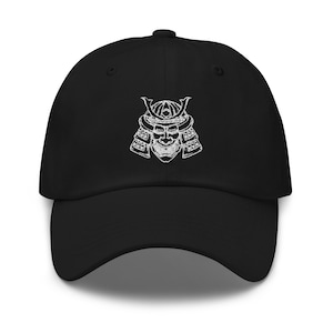 Samurai Warrior Mask Embroidered Baseball Cap Swordsman Dad hat