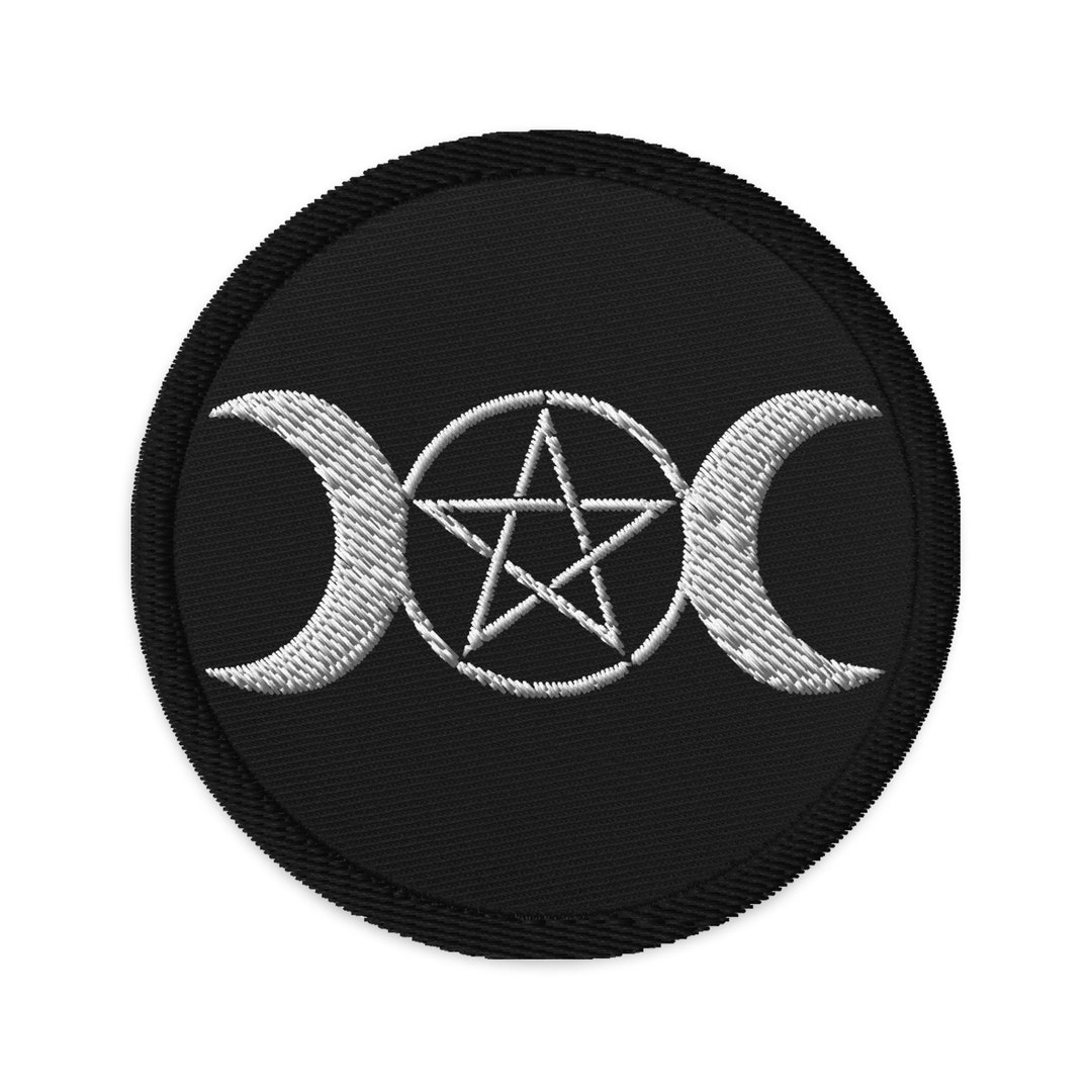 Pagan Triple Moon Goddess Symbol Embroidered Patch Wiccan - Etsy