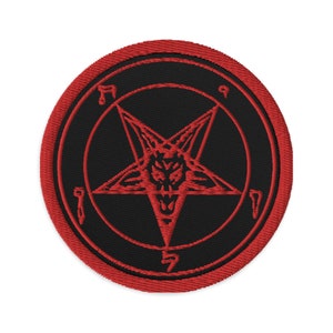 Red Sigil of Baphomet Occult Symbol Embroidered Patch