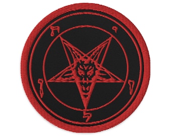 Röd Sigill av Baphomet Ockult Symbol Broderad Tygmärke