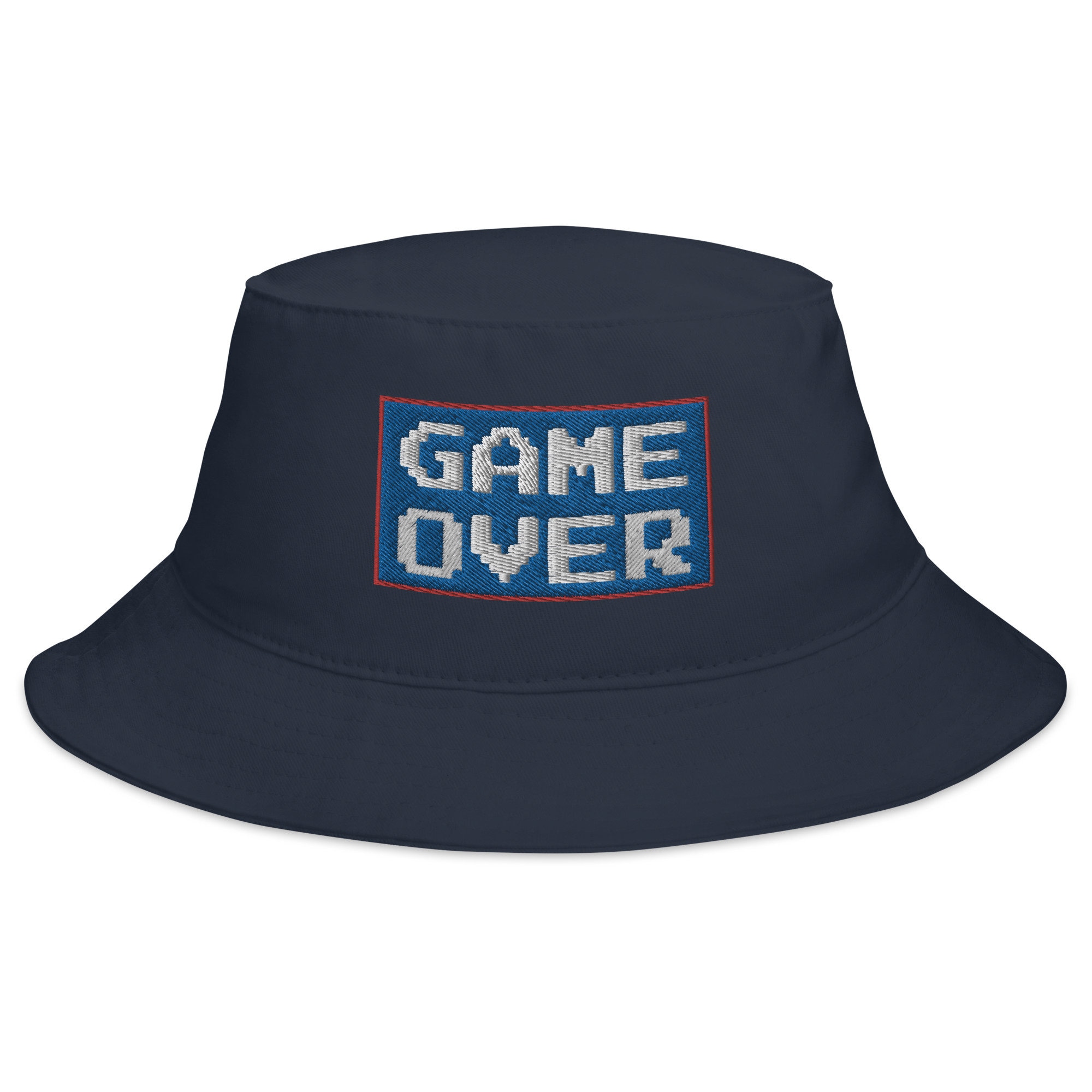 Game Over 8 Bit Embroidered Bucket Hat 80's Classic Gaming Style - Etsy