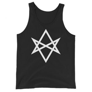 White Unicursal Hexagram Six Pointed Star Men&#39;s Tank Top