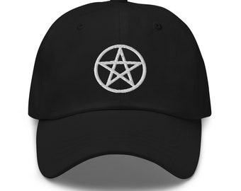 Wiccan Witchcraft Pentagram Embroidered Baseball Cap Pagan Ritual Dad hat