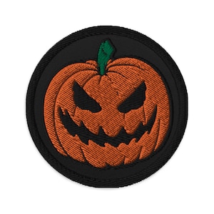 Scary Jack O Lantern Halloween Pumpkin Embroidered Patch