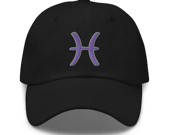 Czapka baseballowa z haftem dla znaku zodiaku Ryby, astrologia, horoskop, czapka dla taty