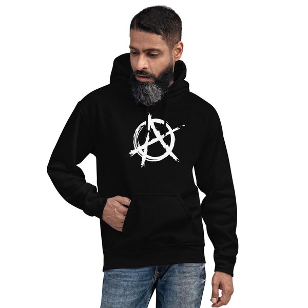 White Anarchy is Order Symbol Punk Rock Unisex Hoodie Sweatshirt