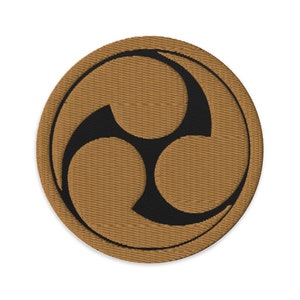 Tan Tomoe Mitsudomoe Japanese Symbol Embroidered Patch Japan