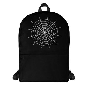 Creepy Spiderweb Halloween Goth Style Backpack School Bag