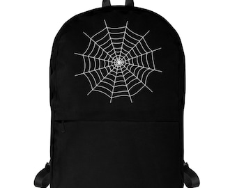 Creepy Spiderweb Halloween Goth Style Backpack School Bag