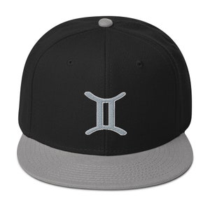 Signo do Zodíaco Gêmeos Bordado Flat Bill Cap Snapback Chapéu Astrologia Horóscopo