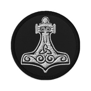 Mighty Thor&#39;s Hammer Mjolnir Embroidered Patch Norse Mythology