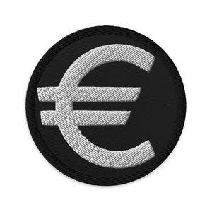 The Euro Currency Money Symbol of European Union Embroidered Patch Iron On