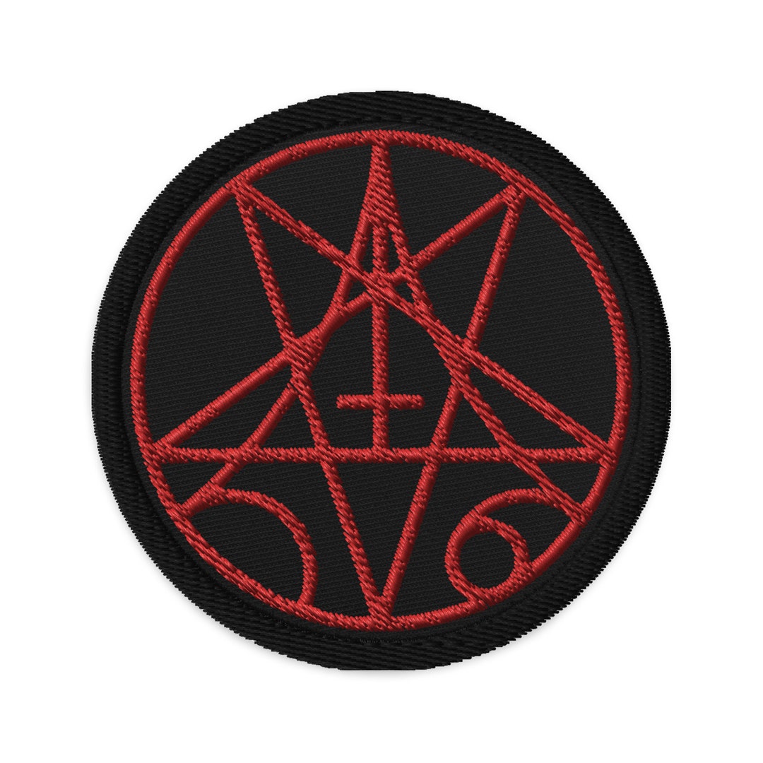 Morbid Death Metal Inverted Pentagram Occult Symbol Embroidered Patch ...
