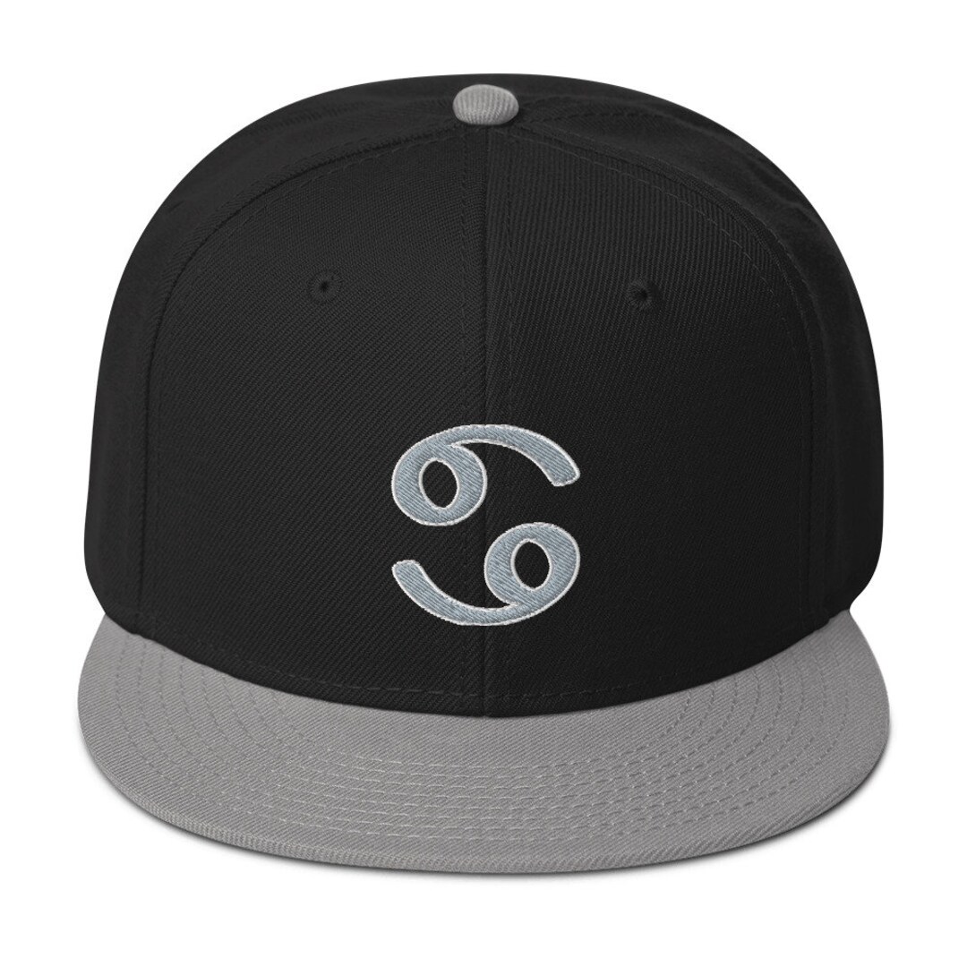 Star Sign Cap Zodiac Sign Cancer Embroidered Flat Bill Cap Snapback Hat Astrology ...