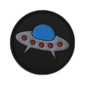 Space Alien Ship UFO Flying Saucer Embroidered Patch
