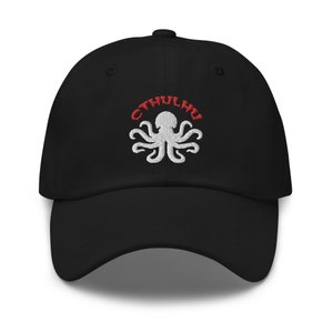 Cthulhu The Elder Gods Embroidered Baseball Cap Horror Beast Dad hat