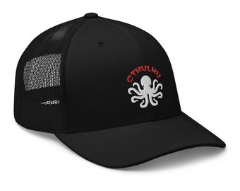 Cthulhu The Elder Gods Embroidered Retro Trucker Cap Snapback Hat