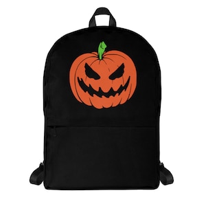 Scary Jack O Lantern Halloween Pumpkin Backpack School Bag