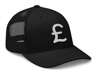British Pound Sterling Money Symbol Trucker Cap Snapback Hat